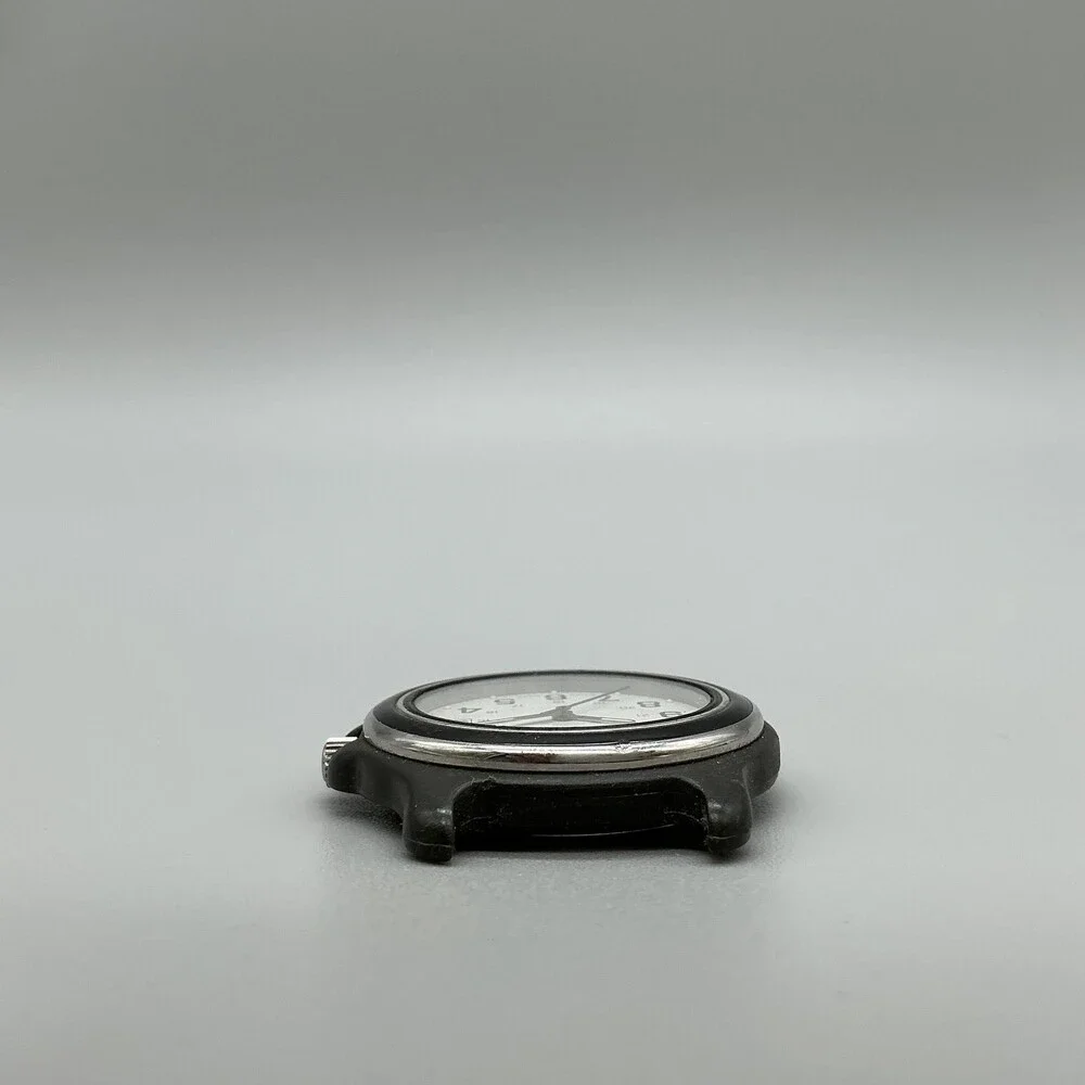 Vintage Victorinox Swiss Army Black Bezel Silver Tone Mens Watch 39mm For Parts